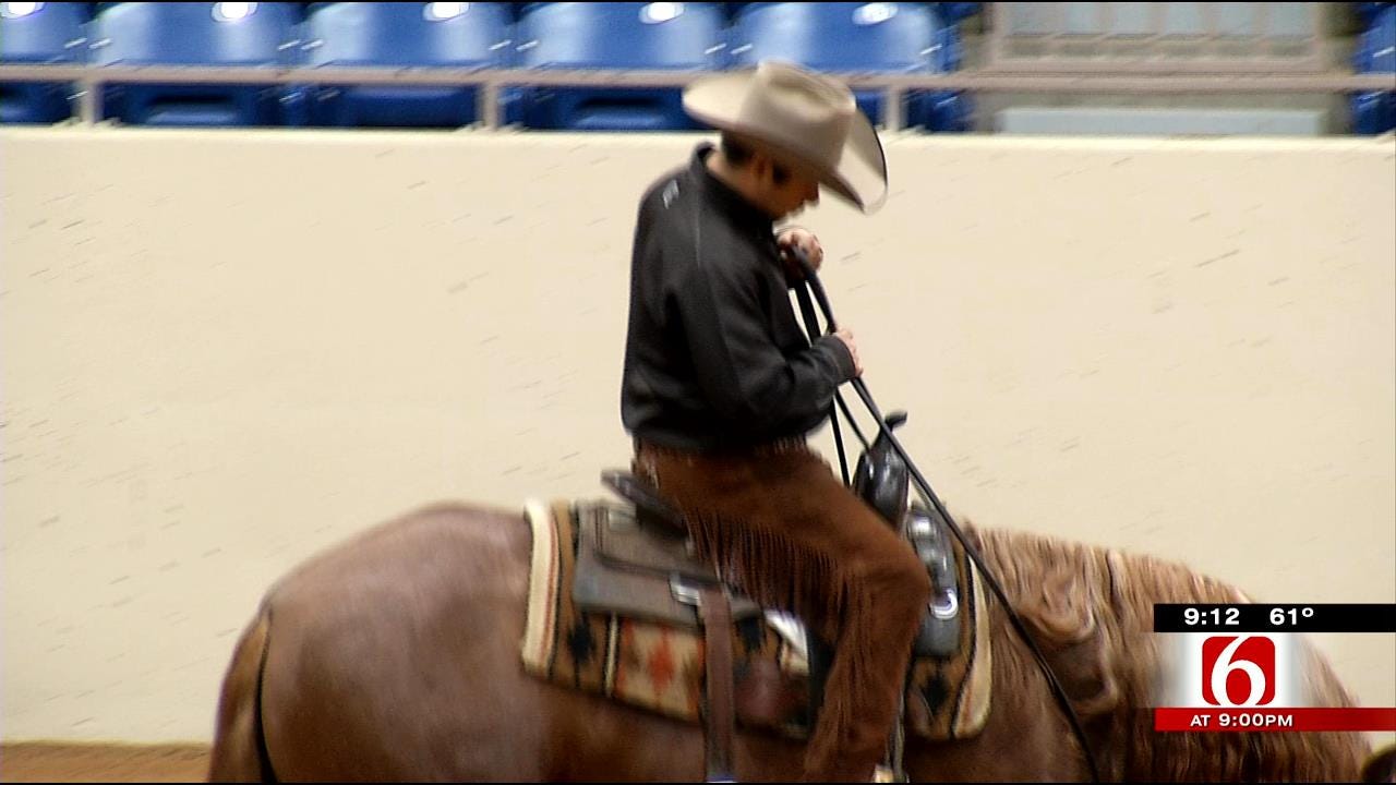 Riders, Horses Compete In Tulsa 'Ride And Slide' Event