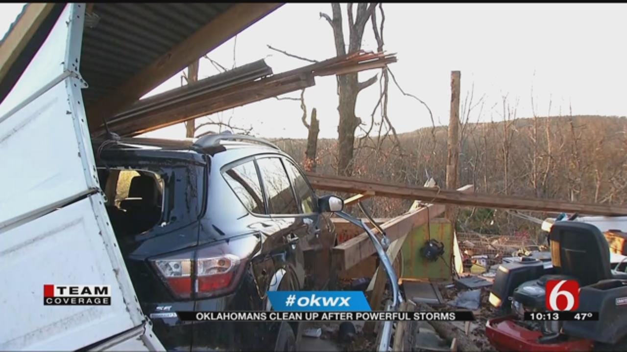 Oklahomans Cleaning Up After Severe Storms in Cherokee County