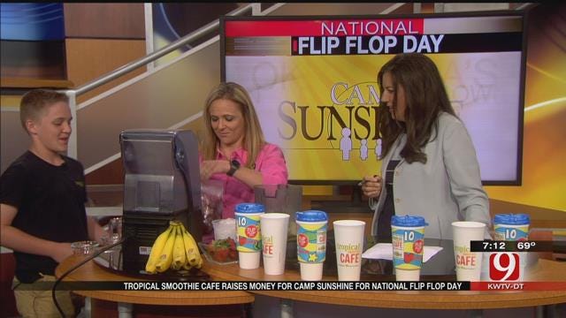 Tropical Smoothie Cafe Raises Money For Camp Sunshine For National Flip Flop Day