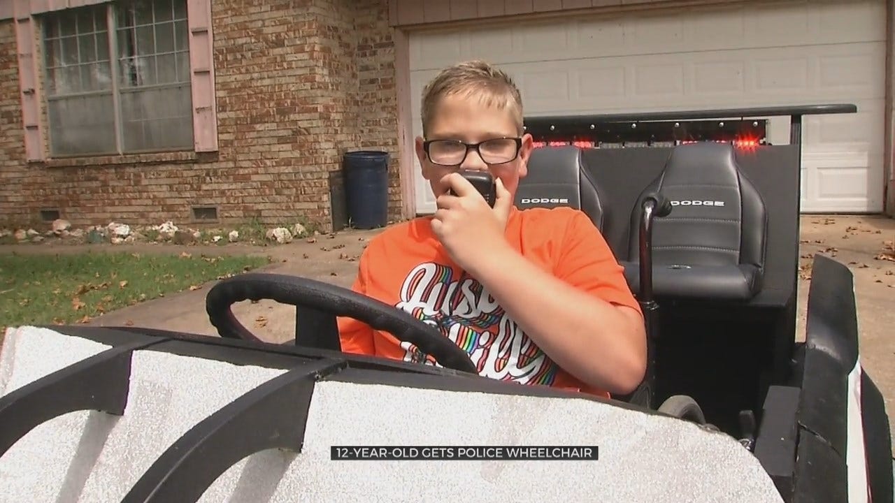 12-Year-Old Oklahoma Boy Gets Police Car Wheelchair