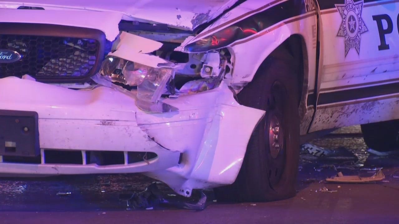 WEB EXTRA: Video From Scene Of Tulsa Police Car Crash