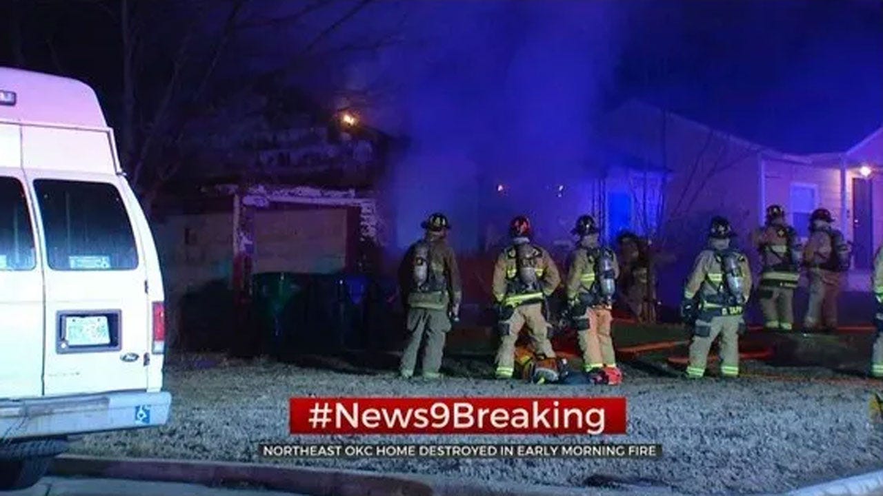 NE Oklahoma City Home Destroyed In Early Morning Fire