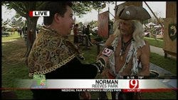 Darren Brown Throwing The Axe At Medieval Fair In Norman