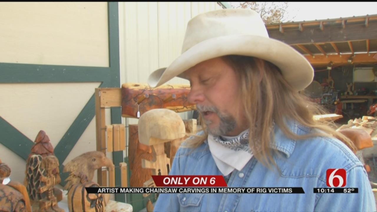 Oklahoma Wood Carver Continues To Honor Victims Of Gas Rig Explosion