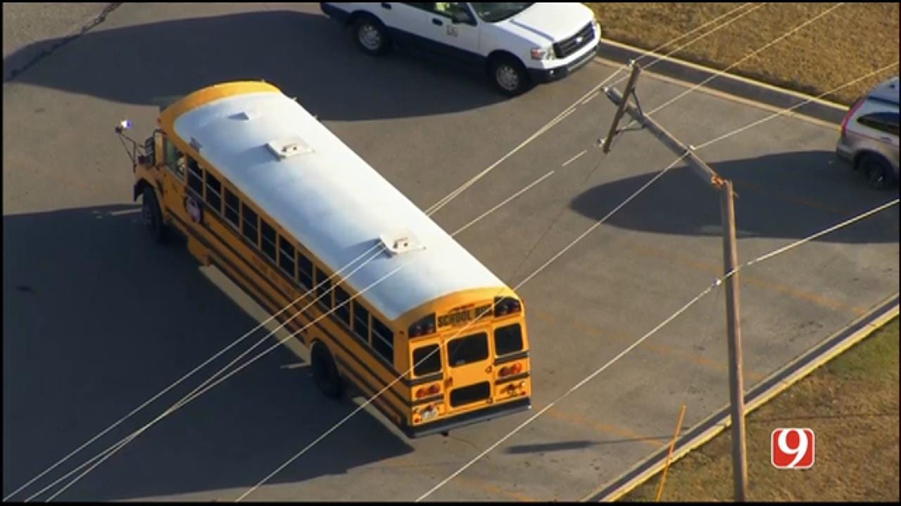 WEB EXTRA: SkyNews 9 Flies Over School Bus Crash In NW OKC