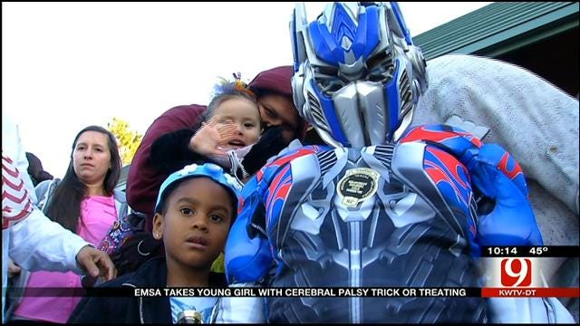EMSA Takes Toddler With Cerebral Palsy Trick Or Treating
