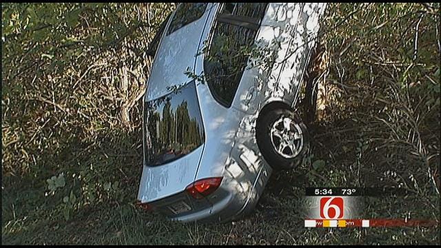 Car Leaves Interstate 44, Lands In Tulsa Tree