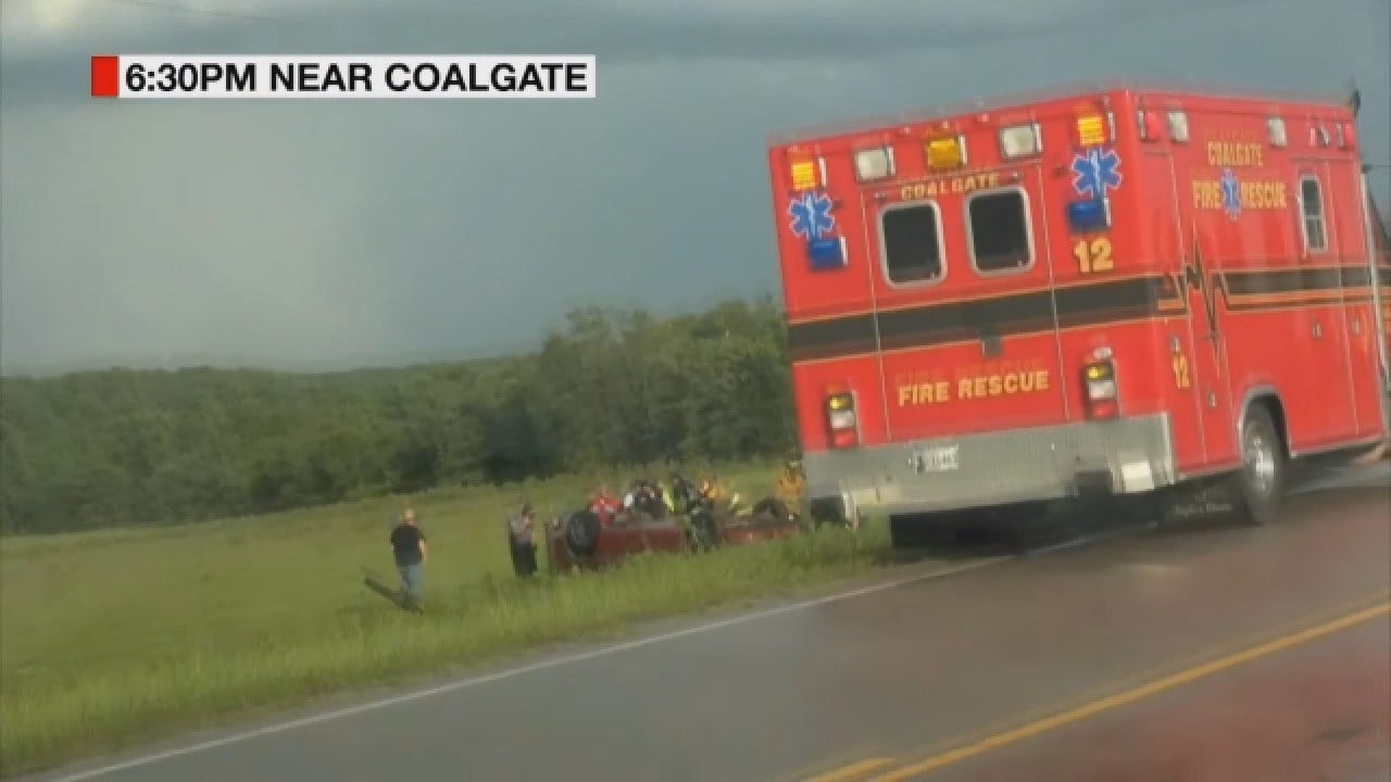 WEB EXTRA: Tornado Tosses Vehicle From Highway In Coal County