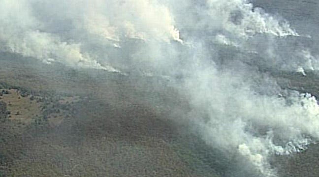 SKYNEWS6 Flies Over Camp Gruber Wildfire
